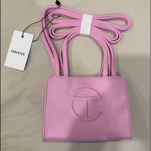 Telfar small pink shopping bag tote NWT